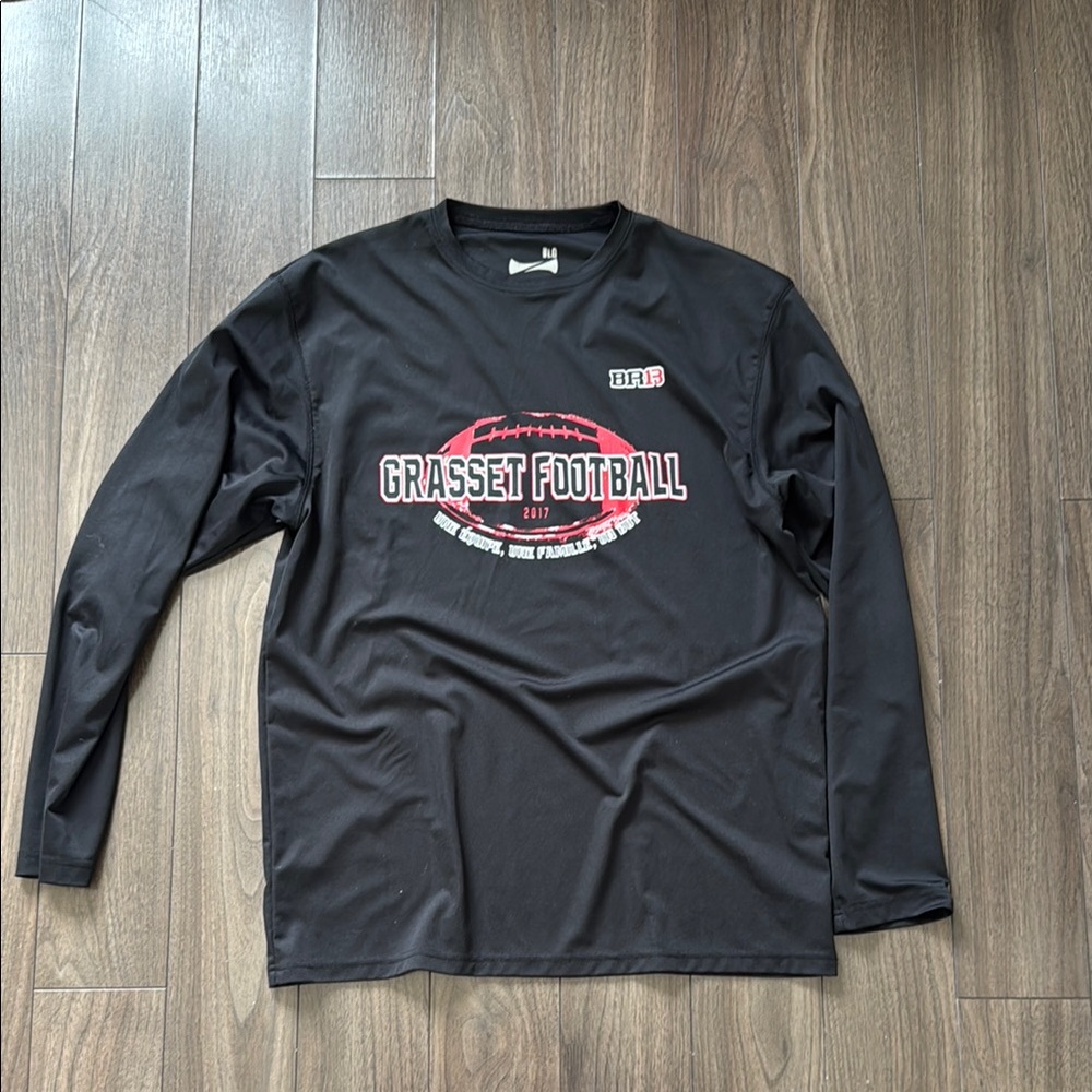 Grasset Football Black Long Sleeve Tee